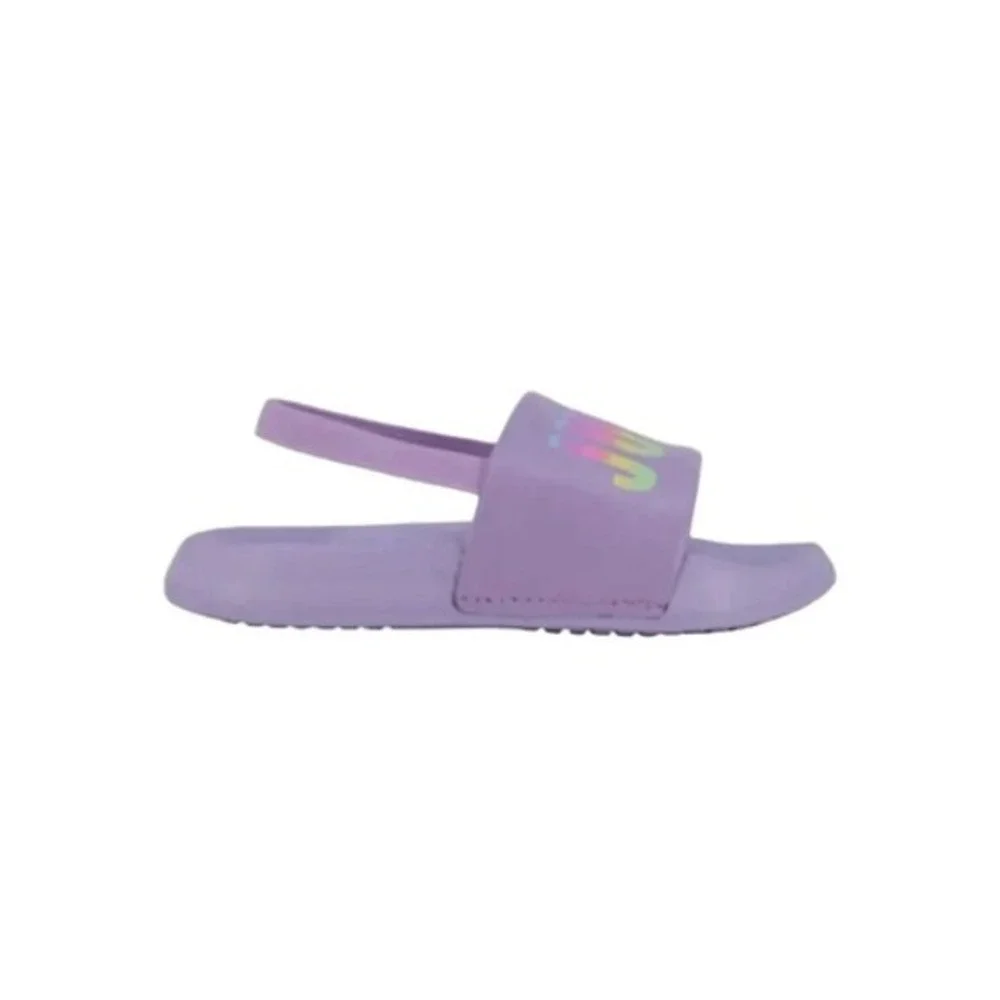 Juicy‎ Couture Kids Girls Lilac Rainbow Logo Slides Slingback Sandals